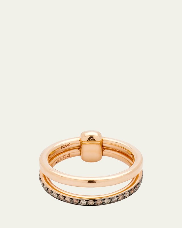 Iconica 18K Rose Gold Ring with Brown Diamonds